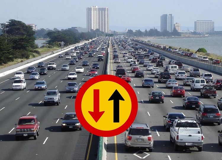 Dense traffic on a highway