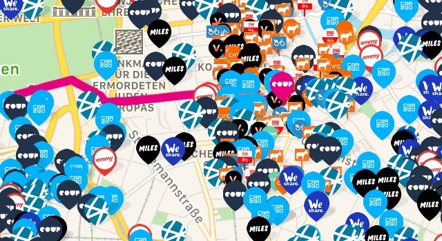 The Availability Dilemma Free2Move Screenshot showing oversupply in Berlin city